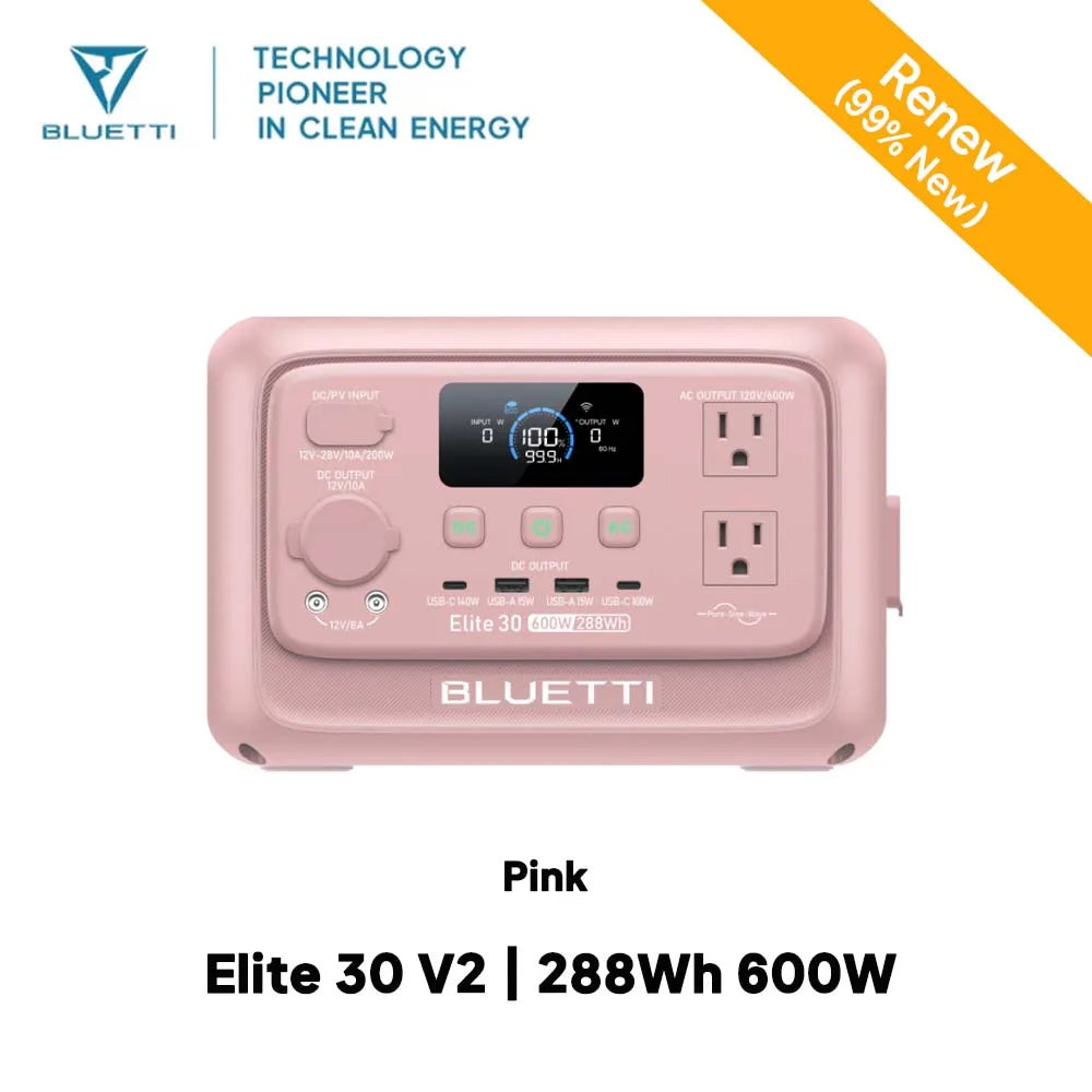 【Renew】 Elite 30 V2 Portable Power Station 288Wh 600W Peak Large Capacity Solar Generator For Outdoor Camping Home Emerge