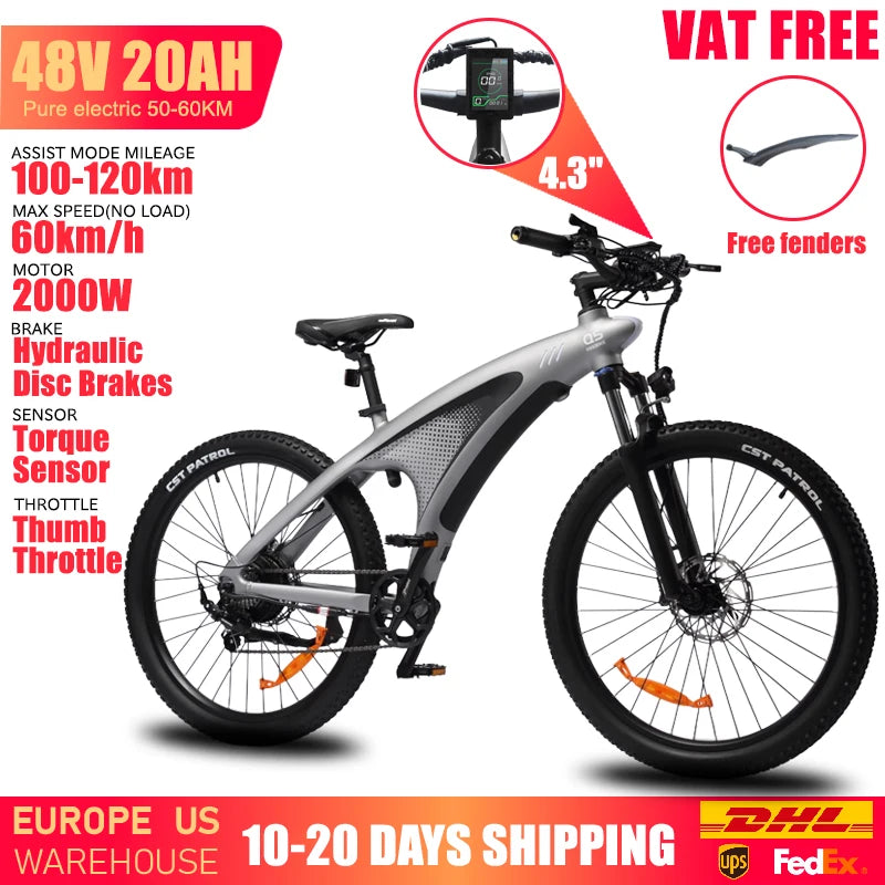 Q5 Electric Bikes for Adults 1000W 48V 13AH Ebikes E Bikes Electric Bicycles 50km/h Electric Dirt Bike Electric E Bikes