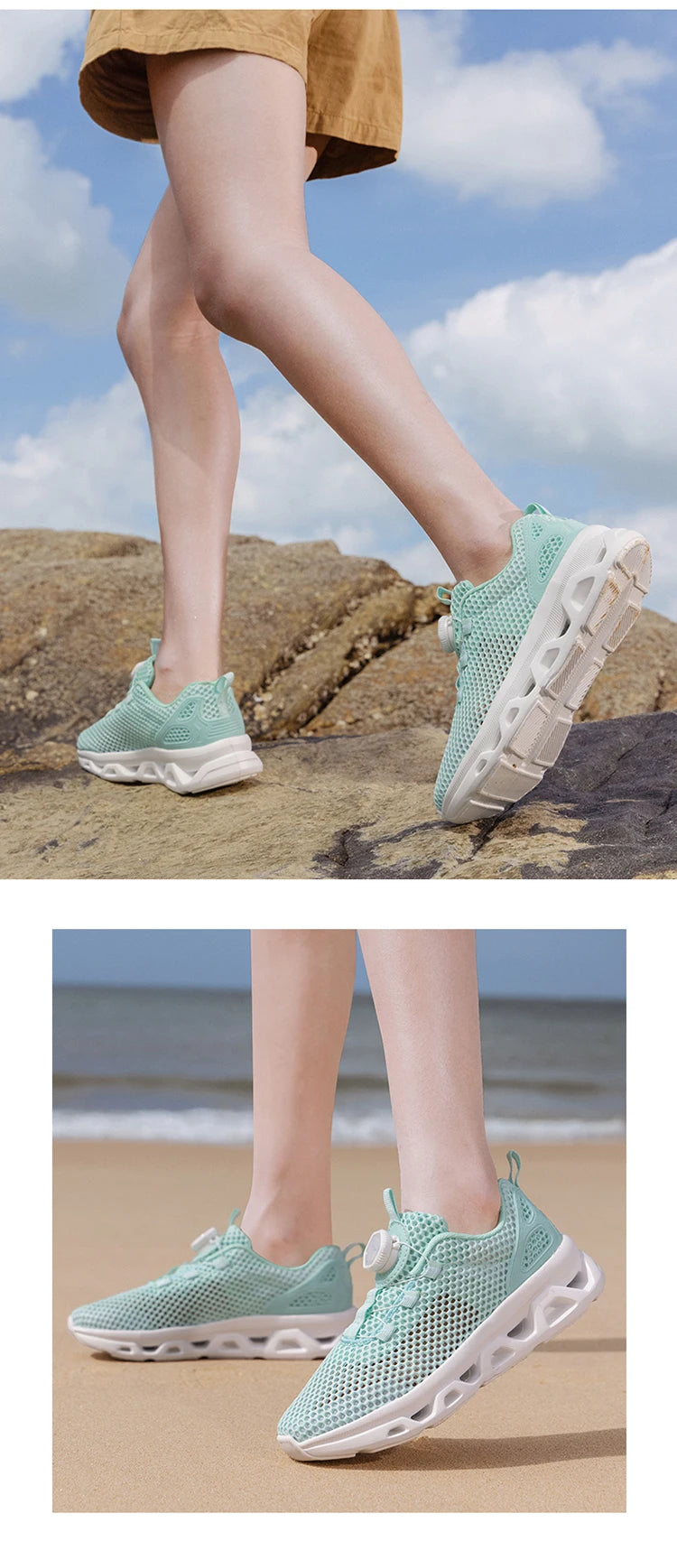 Summer Ladies Mesh Breathable Hiking Shoes Wading Upstream Shoes Women's Lightweight and Comfortable Outdoor Leisure Hiking Shoe