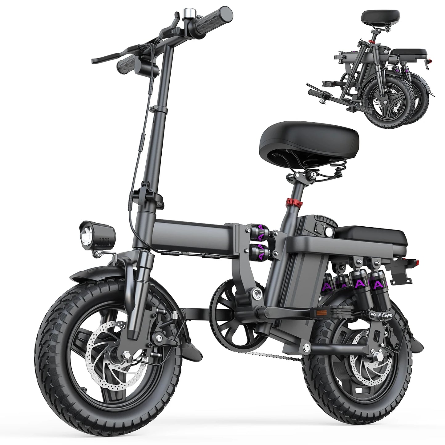 GE5 Adults Electric Bike 500W Peak Motor 48V 15AH Removable Battery Electric Bicycle 14 Inch Folding Urban leisure e bike