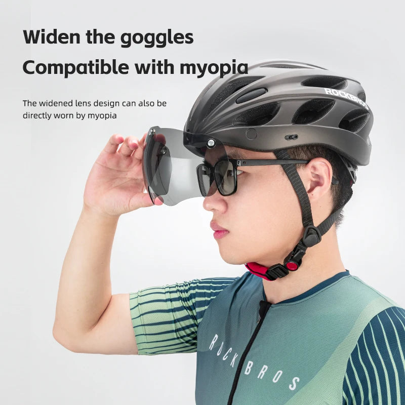 Cycling Helmet Lightweight Integrated Helmet Head Protection Safety Helmet With Goggles Men Women MTB Road Bike Helmet