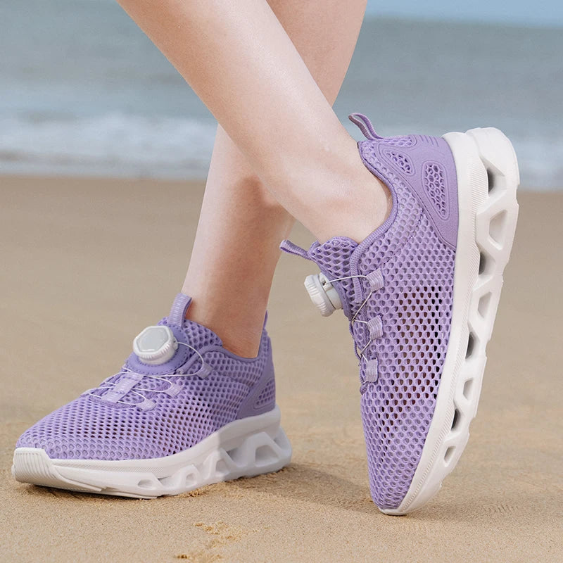 Summer Ladies Mesh Breathable Hiking Shoes Wading Upstream Shoes Women's Lightweight and Comfortable Outdoor Leisure Hiking Shoe