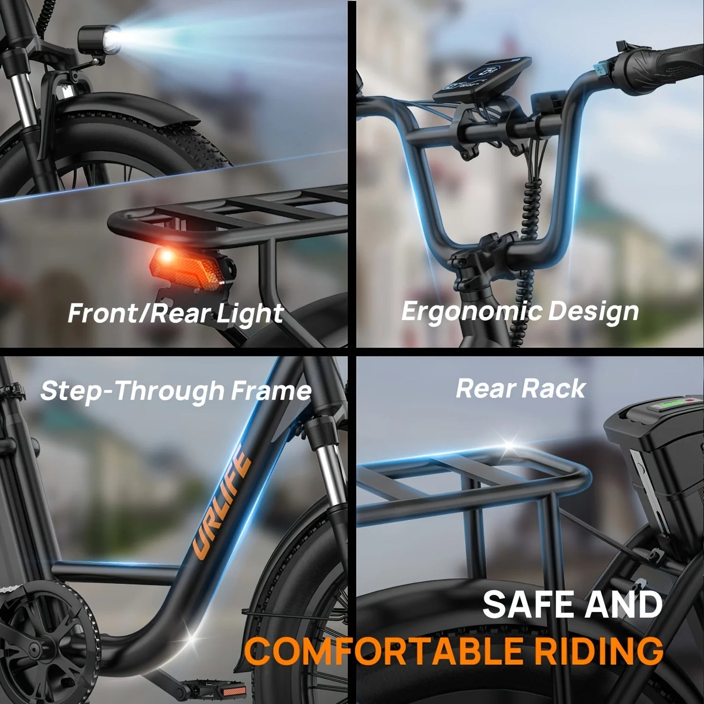 1000W 20x3" Fat Tire Electric Bike 48V 13Ah Removable Battery 28MPH 7-Speed Gears Dual Disc Brakes Adult Moped for Off-Road City