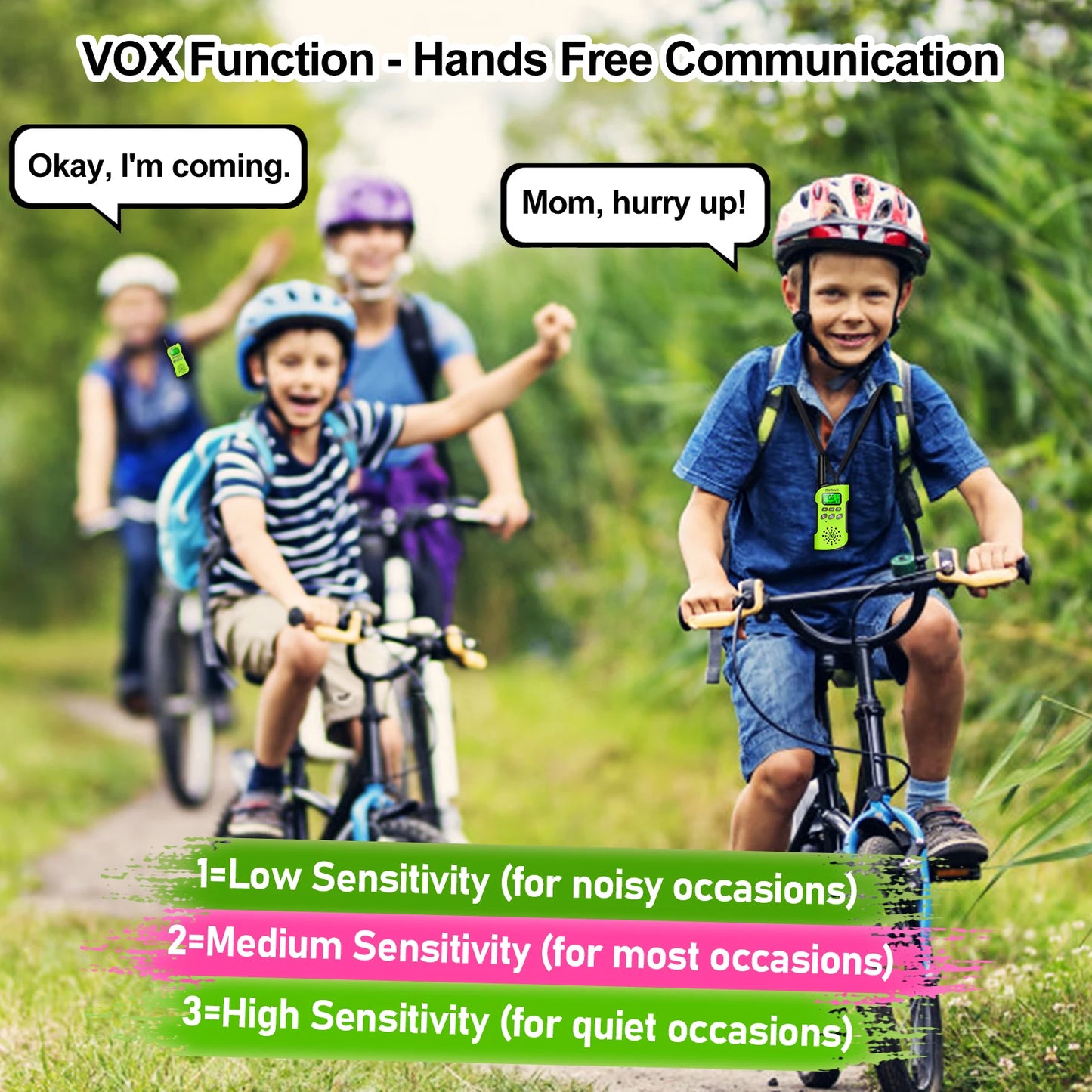 Walkie Talkies 4 Packs Rechargeable  for kids, Long Range Flashlight 8 Channel, USB Type C for Camping, Hiking, Gifts