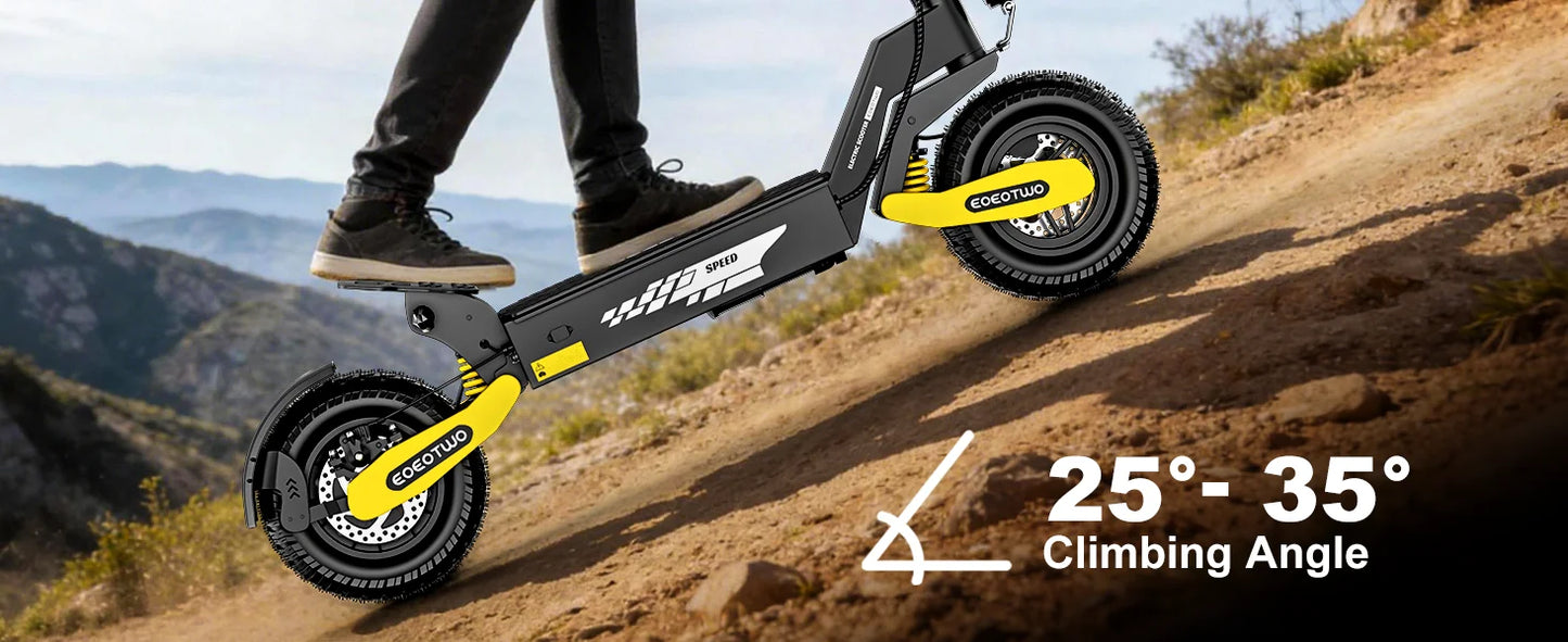 1200W Off Road Electric Scooter for Adults 48V Long Range E-Scooter 30MPH Fast Speed 11" Tubeless Tire Foldable Kick Scooter