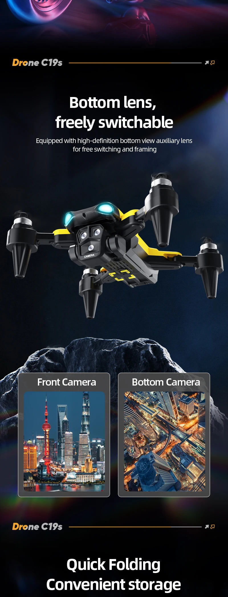 New B9 Pro RC Drone 4K 1080P Wide Angle Dual HD Camera Foldable Quadcopter WiFi FPV Altitude Hold， Long Endurance Drone - Equipped With Optical Flow Positioning And Dual High-definition Cameras, It Is The Perfect Gift For A