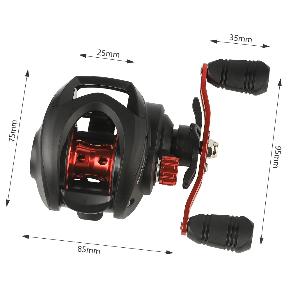 Baitcasting Reel 8KG Max Drag Baitcaster Fishing Reels 7.2:1 Gear Ratio Magnetic Brake System Casting Reel for Freshwater Saltwater Bass Trout Carp Fishing