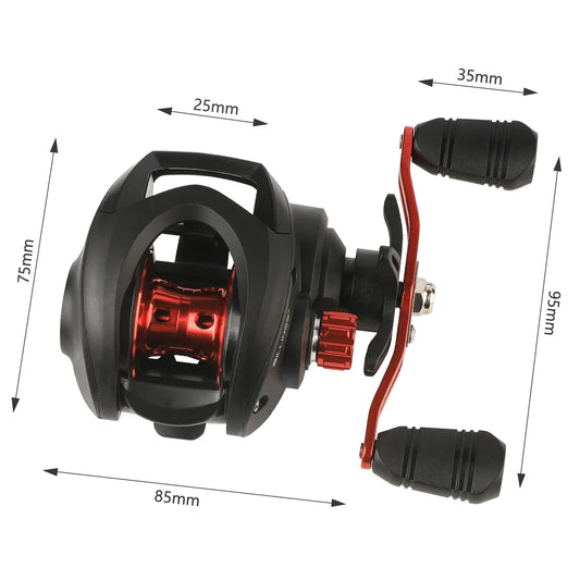 Baitcasting Reel 8KG Max Drag Baitcaster Fishing Reels 7.2:1 Gear Ratio Magnetic Brake System Casting Reel for Freshwater Saltwater Bass Trout Carp Fishing
