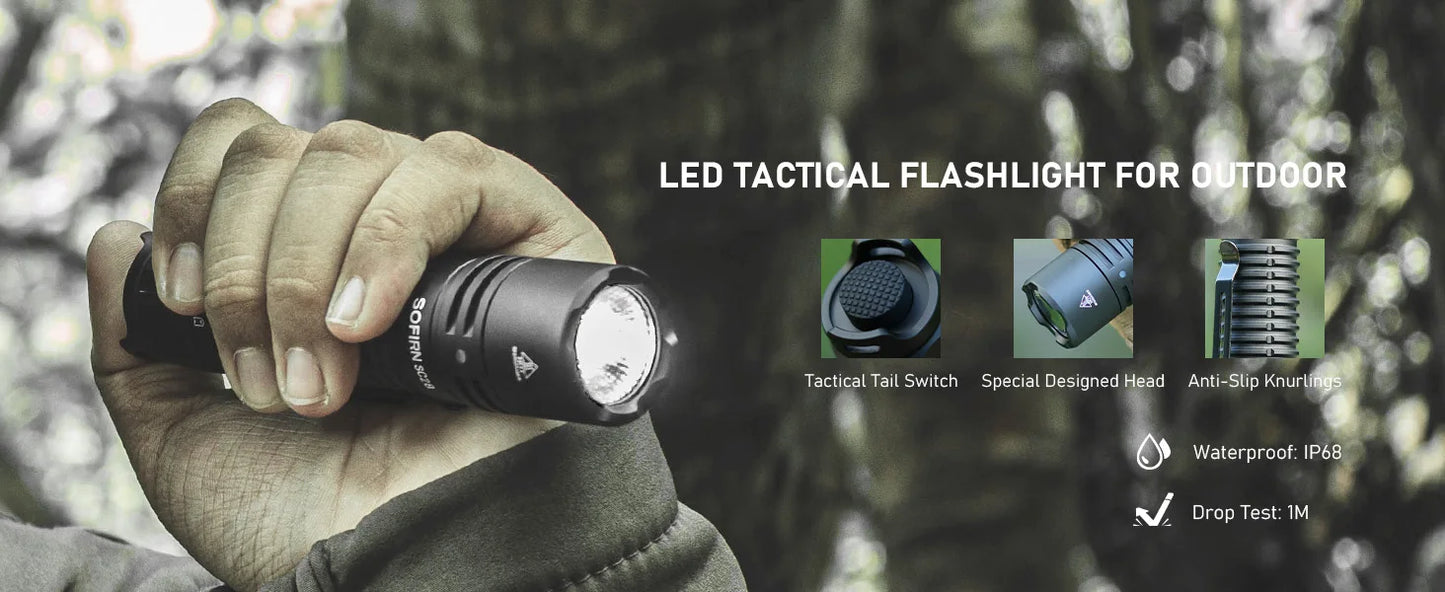 SC28 Powerful Light Tactical XHP50B HD Rechargeable Flashlight 2800 Lumens Lantern EDC Torch IPX8 for Hunting Fishing