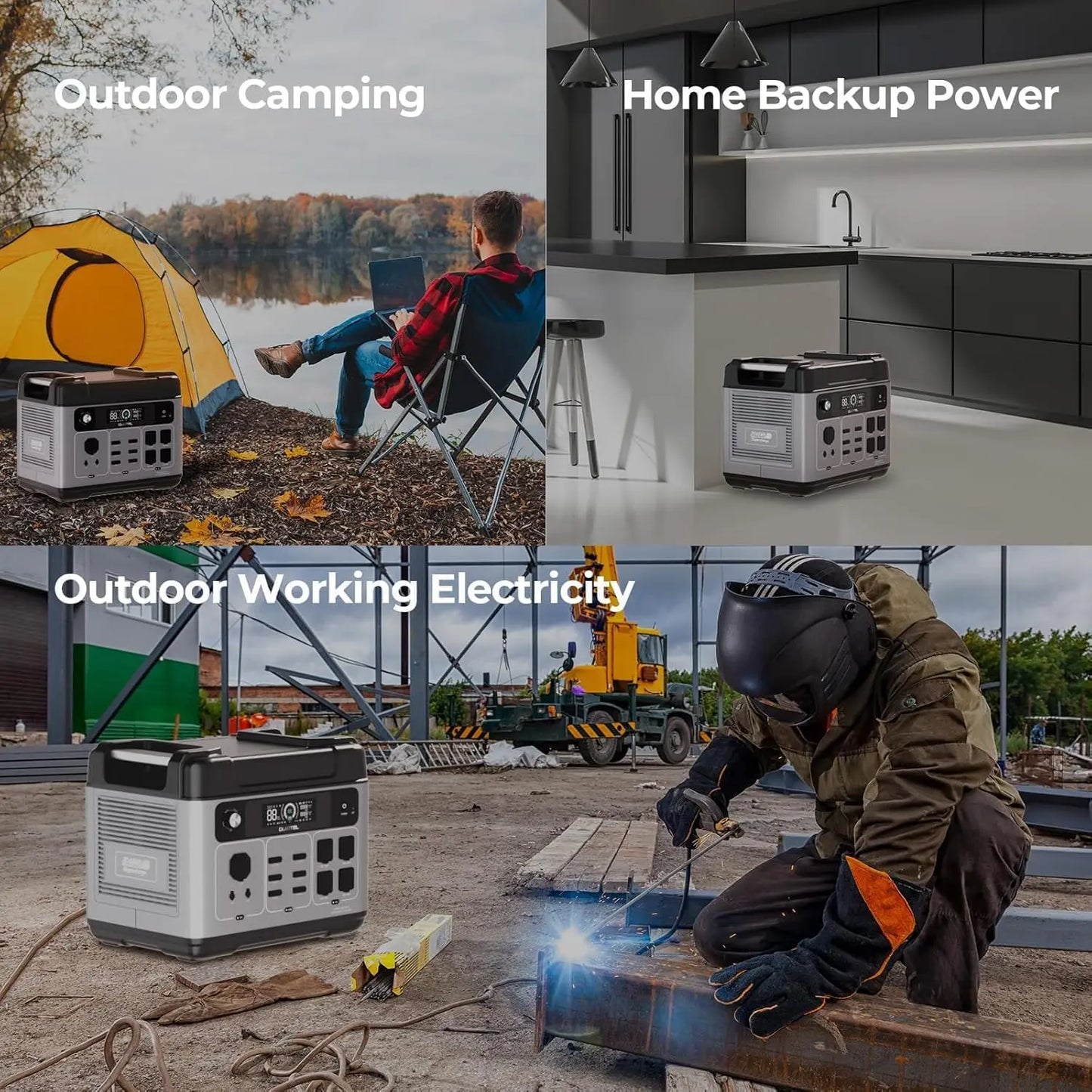 P2001 Plus 2400W Power Station 2048Wh Solar Generator 1.5H Full Charging, APP Control Battery Backup for Outdoor Camping