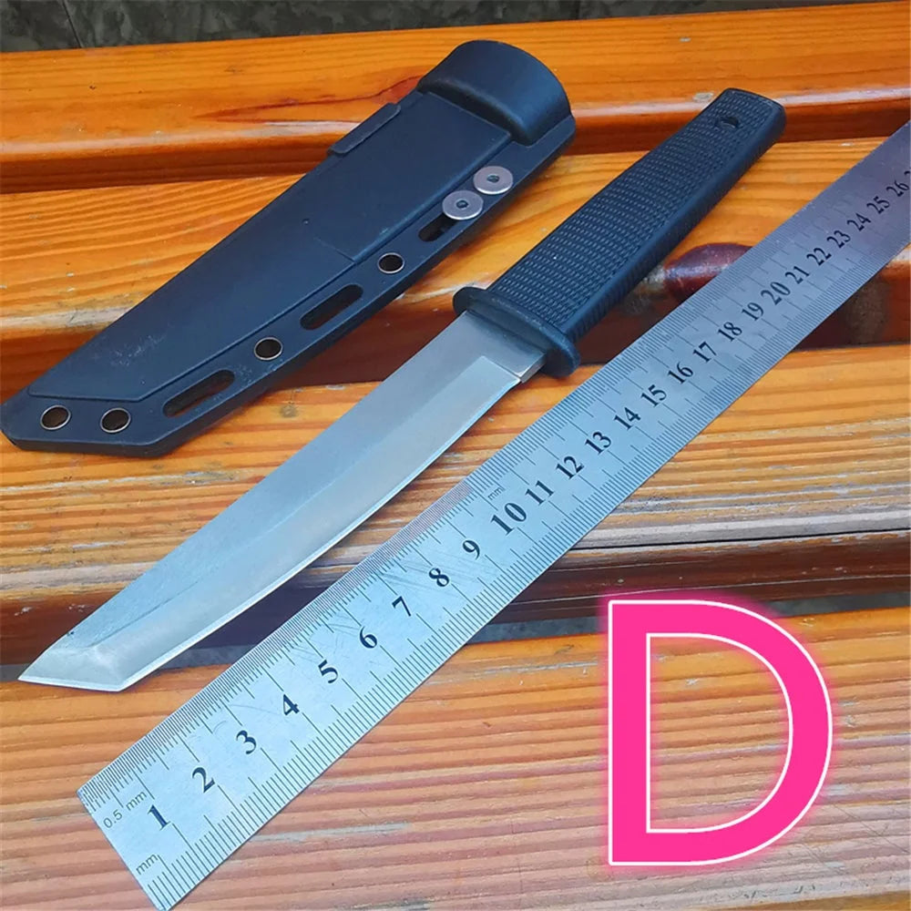 Fixed Blade Knives 420HC Stainless Steel Outdoor Survival Camping Knife with ABS Handle Nylon Sheath