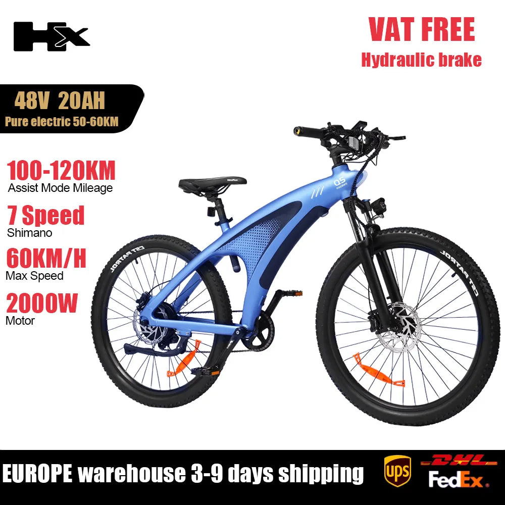 Q5 Ebike 2000W Torque Sensor Adults Electric Bike 85Nm 57KM/H Electric Bicycle 27.5“ Removable Battery Electric Mountain Bike