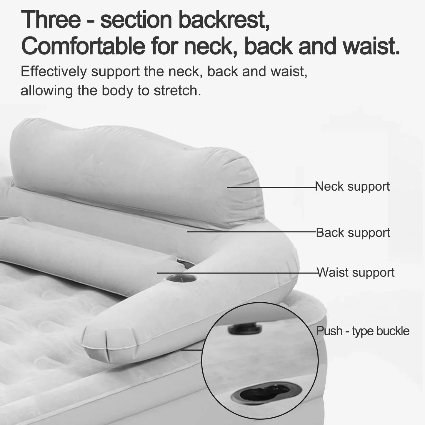 2 Person Built-In Pump Camping Mattress PVC Automatic Inflatable Increased Height Thickened Indoor Outdoor Lazy Sleeping Mat