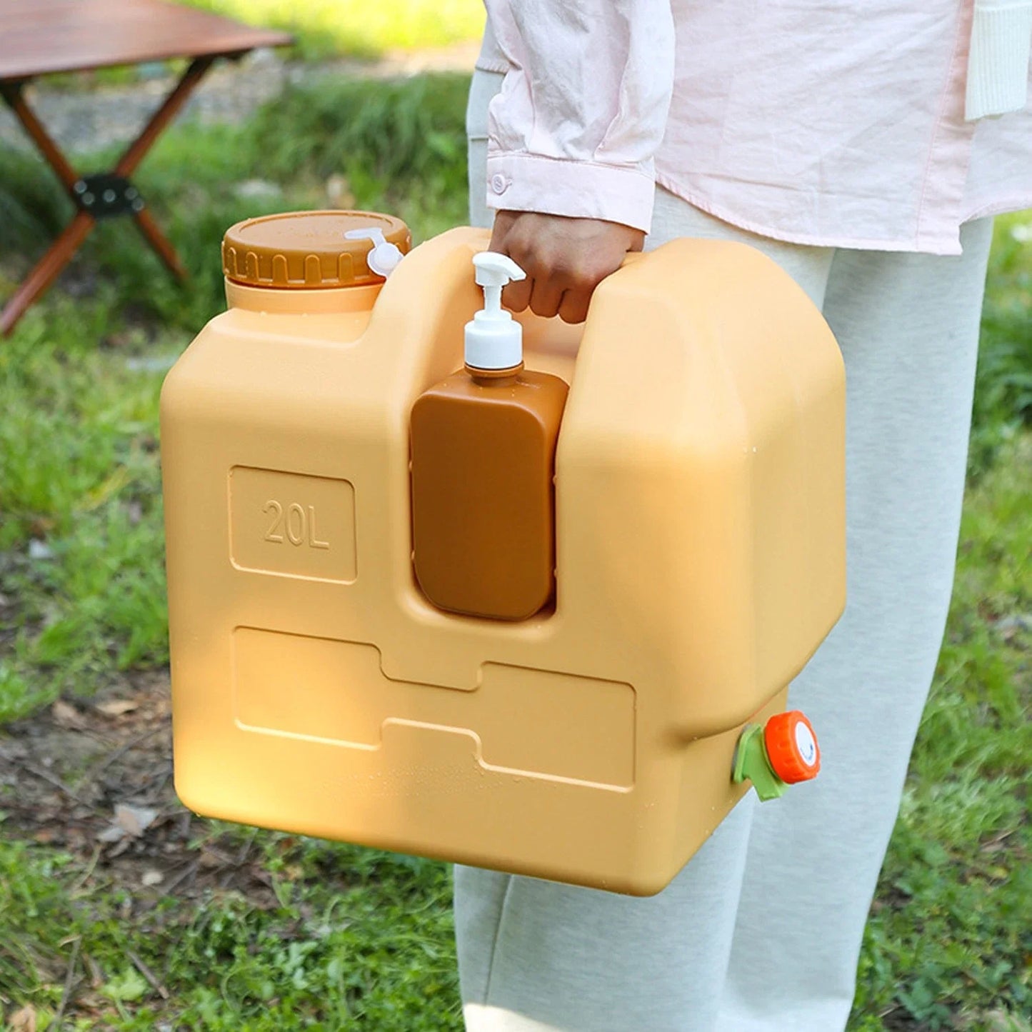 20L Emergency Water Container Large-Capacity Portable Camping Water Bag With Spigot Water Storage Jug For Outdoor Picnic Hiking