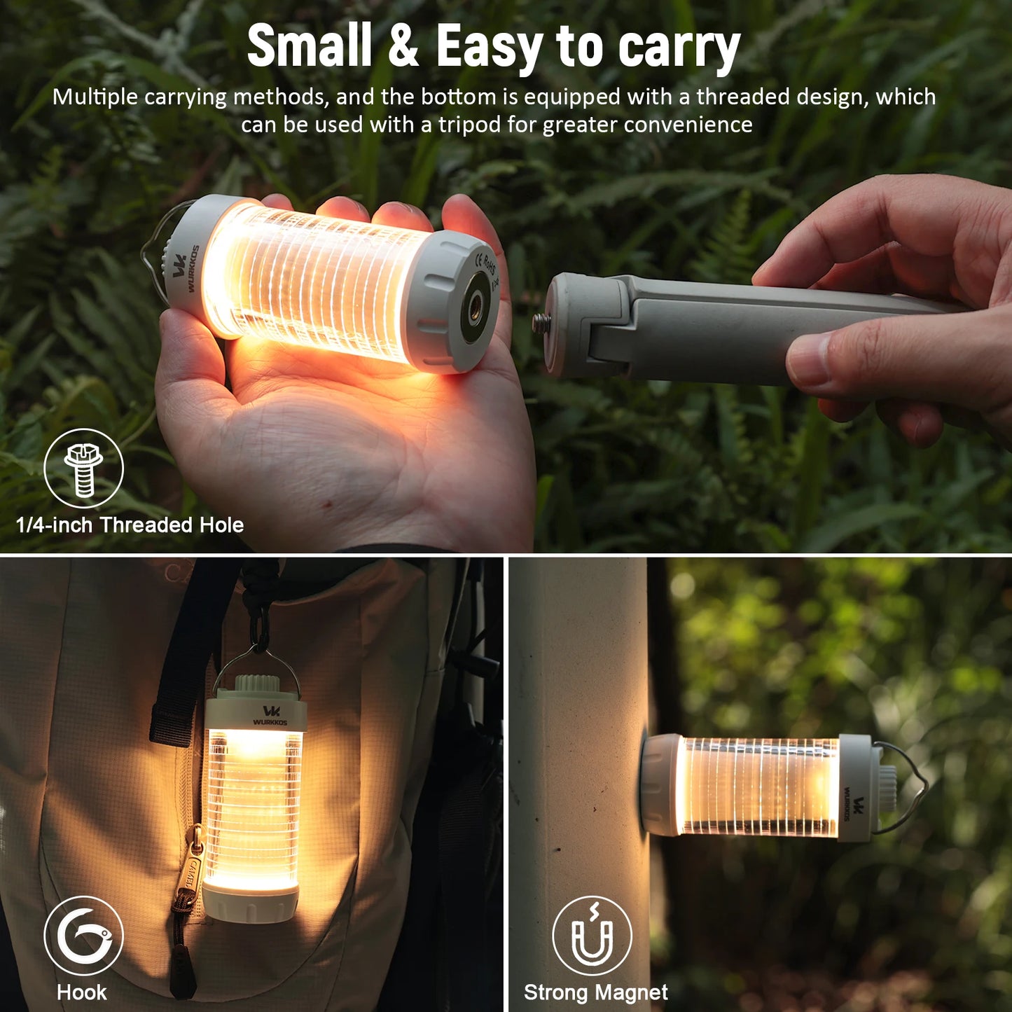 CL01 Mini RGB 360° Flashlight 550 Lumens 21700 Rechargeable LED Flashlight Camping Light Power Bank Waterproof