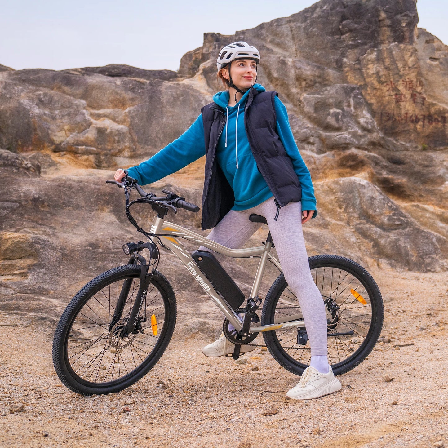 AB17 Electric Bike, 700W Peak Motor, 23 Mph Max Speed, Color LCD Display, Front Suspension