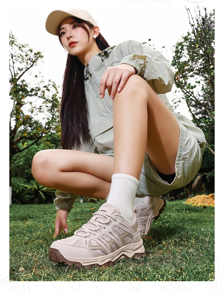 Woman Outdoor Hiking Sneakers Summer Breathable Non-slip Mesh Trail Shoes Wear-resistant  Trekking Footwear for Camping Climbing