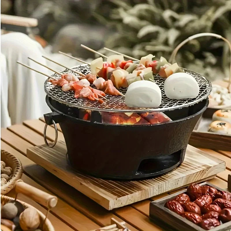 Cast Iron Oven Fireplace Charcoal And Alcohol Stove Barbecue Family Outdoor Picnic Water Tea Boiling Stove Garden Camping