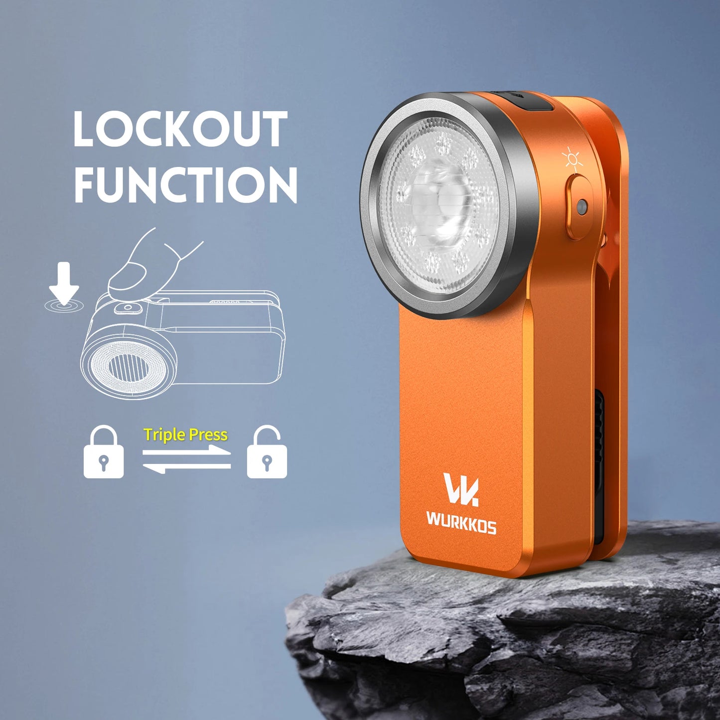 HD03 Clip Light 680LM USB C Rechargeable Pocket Flashlight Mini Spotlight/Flooglight Portable EDC RGB Torch with Magnet