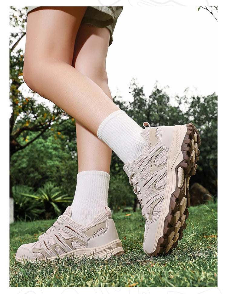 Woman Outdoor Hiking Sneakers Summer Breathable Non-slip Mesh Trail Shoes Wear-resistant  Trekking Footwear for Camping Climbing