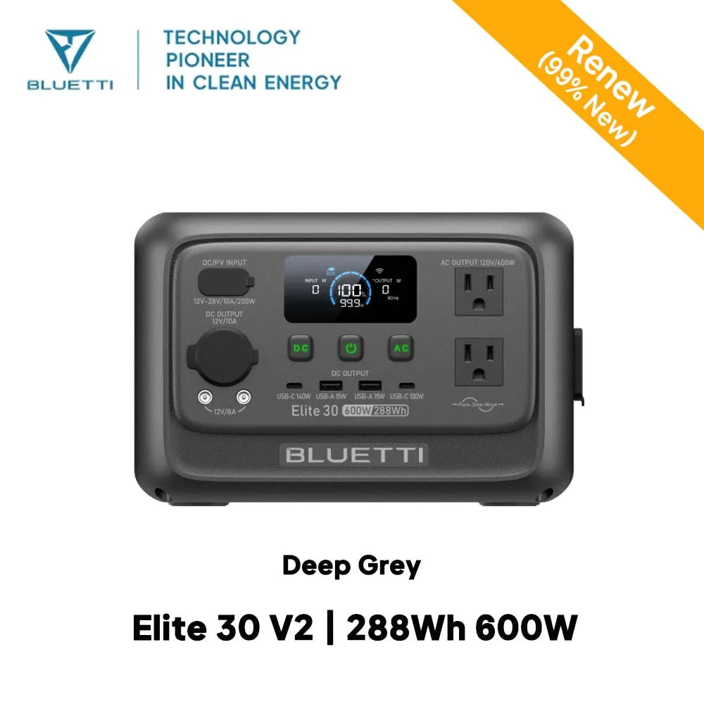 【Renew】 Elite 30 V2 Portable Power Station 288Wh 600W Peak Large Capacity Solar Generator For Outdoor Camping Home Emerge