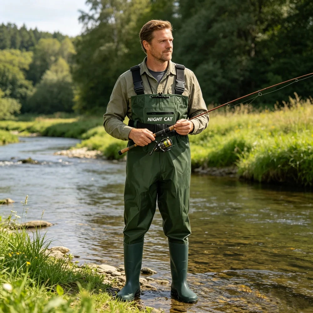 Fishing Wader for Men Women Farm Working Waterproof Hunting Chest Wader with Boots Belt Breathable Lightweight