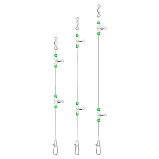 Night Glow Fishing Leaders Fishing Leader Line with Swivels and Snaps Luminous Fish Wire Leaders for Saltwater Freshwater