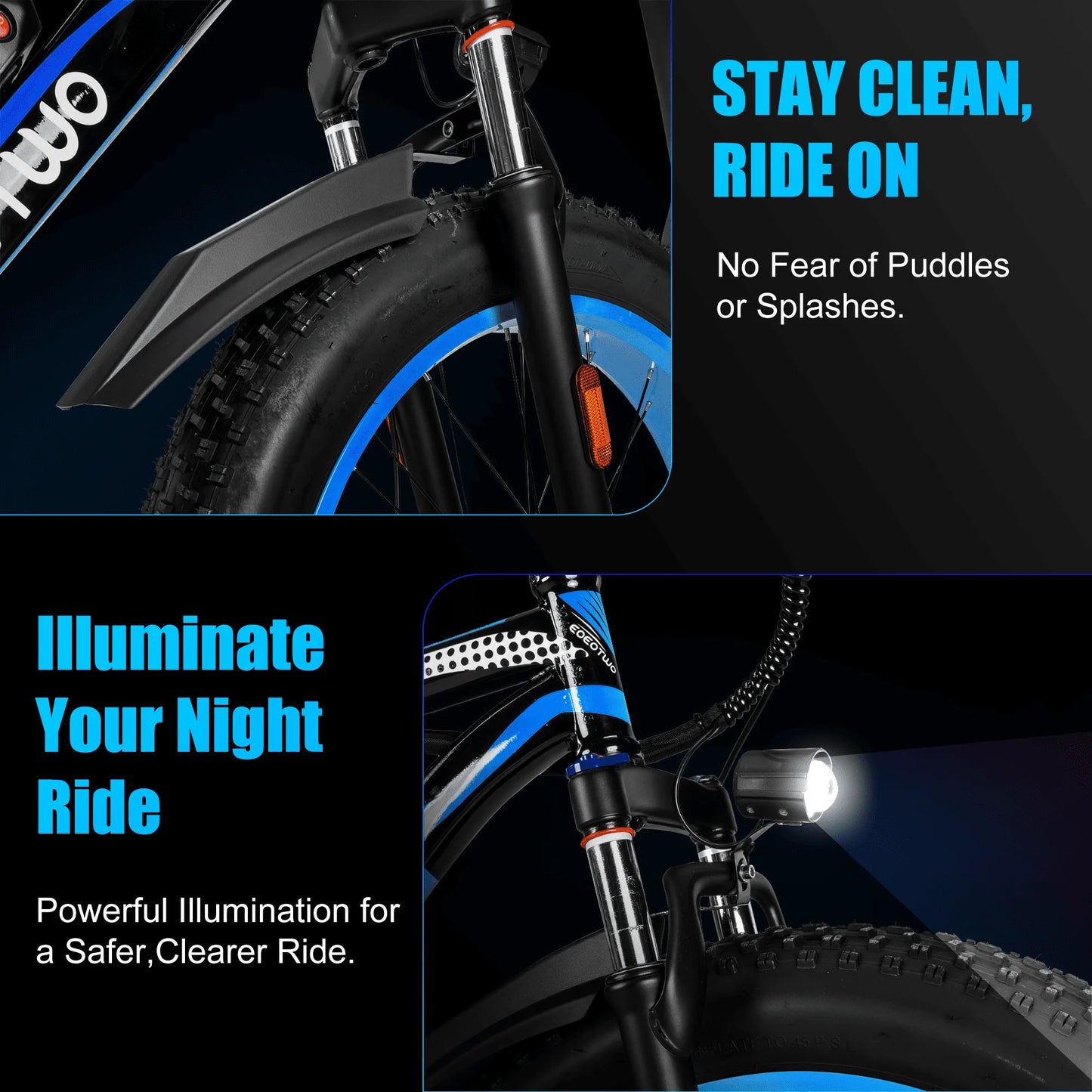 TWO Electric Bike,1500W Peak Ebikes for Adults, 26'' Fat Tire Best Ebike for Men, 70 Miles with 960Wh Battery, 25-30MPH Max Speed Bicycles, 330LB Capacity