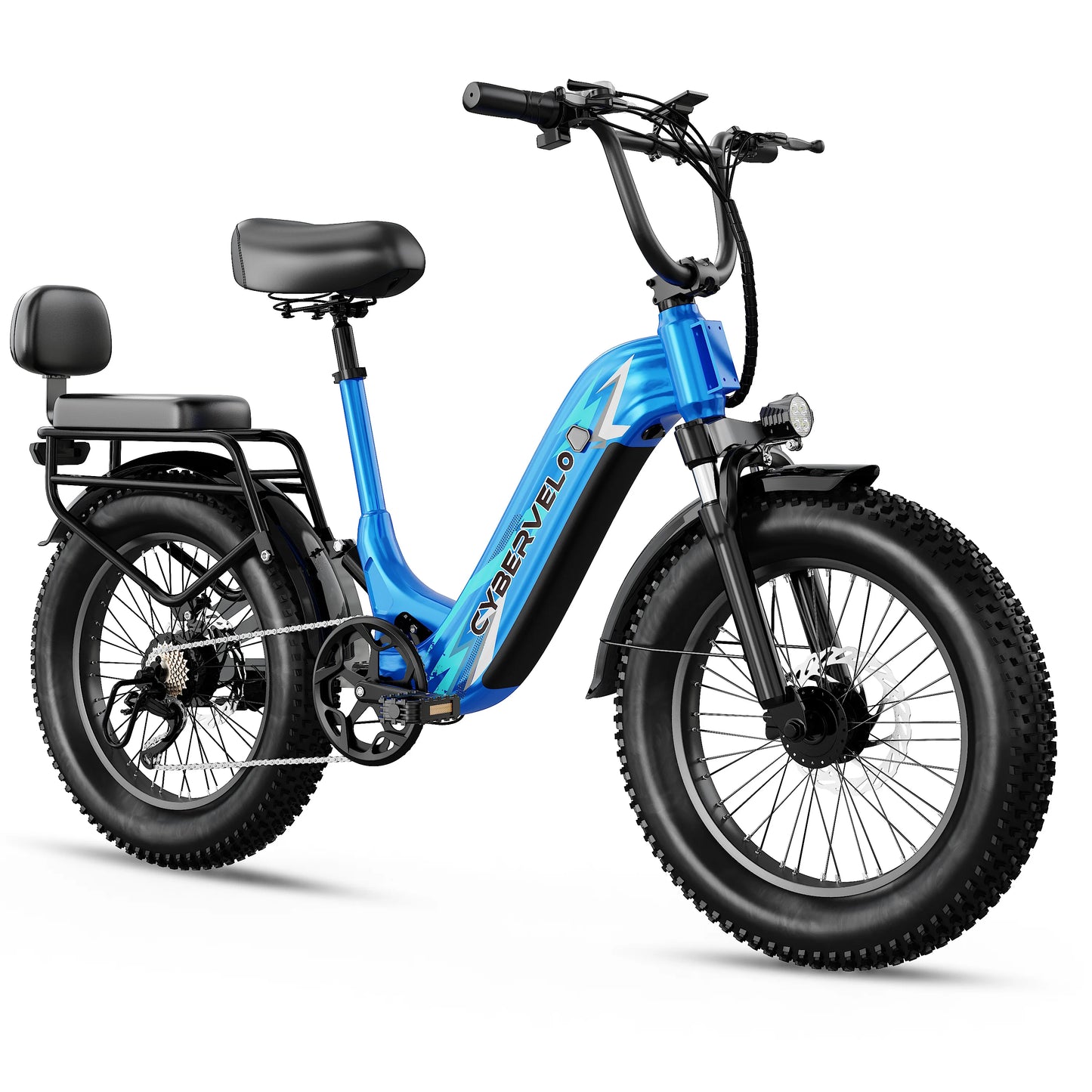 1000W Peak Step-Thru Electric Bike for Adults 20" Fat Tire 7-Speed Commuter E-Bike Up to 80 Miles Long Range 48V 20Ah Removable Battery EK12 EK8