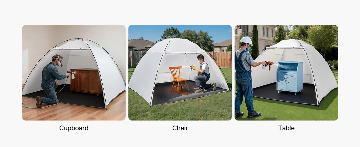 Portable Paint Booth Tent Painting Tent Station Spray Shelter w Built-in Floor Large Space Oxford Spray Painting Tents