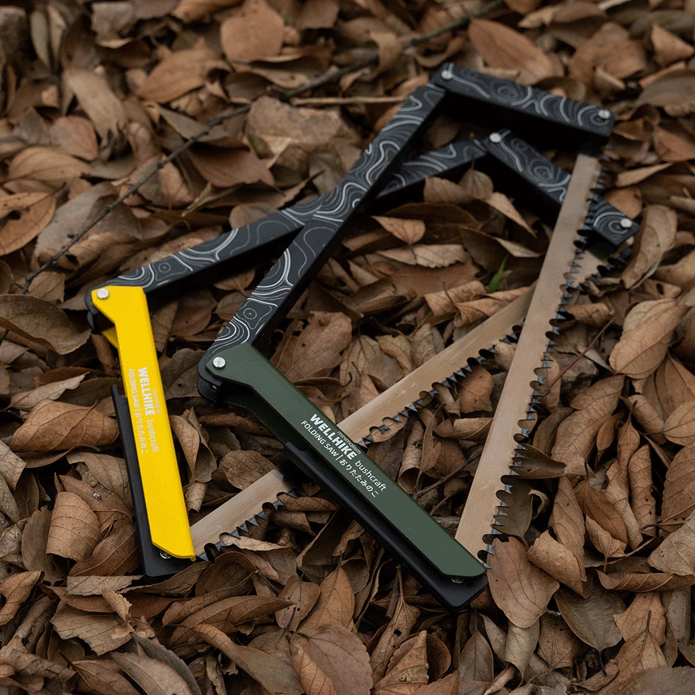 Folding Saw with Storage Bag Portable Wood Saw Aluminum Alloy Camping Foldable Hand Saw Outdoor Hiking Survival Tools
