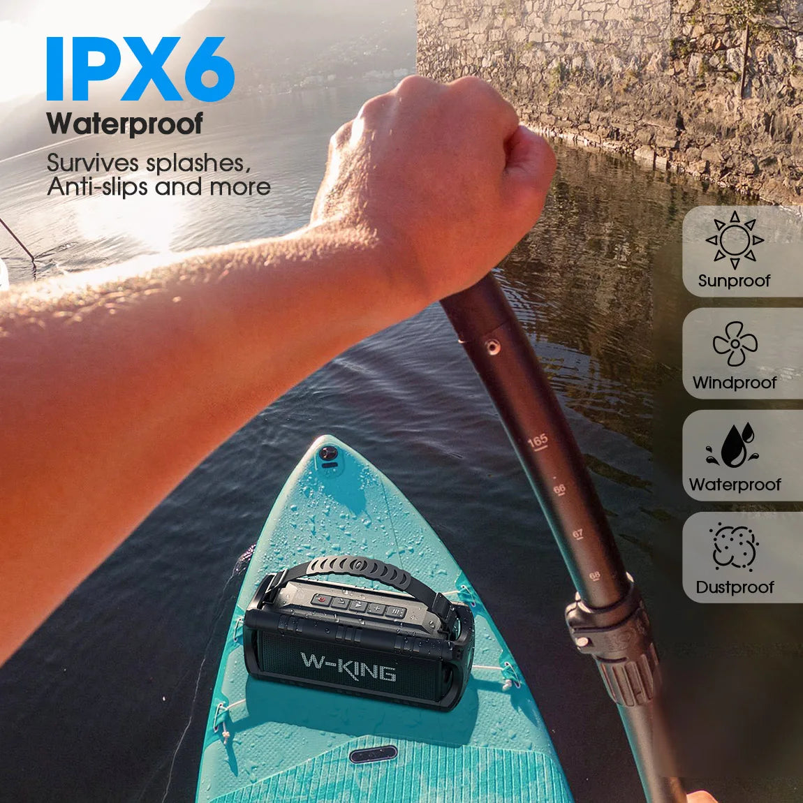 D8mini-1 Bluetooth Speaker, 30W Portable Wireless Loud Speakers, IPX6 Waterproof Outdoor Speaker, 24H Playtime, EQ, AUX, TF Card