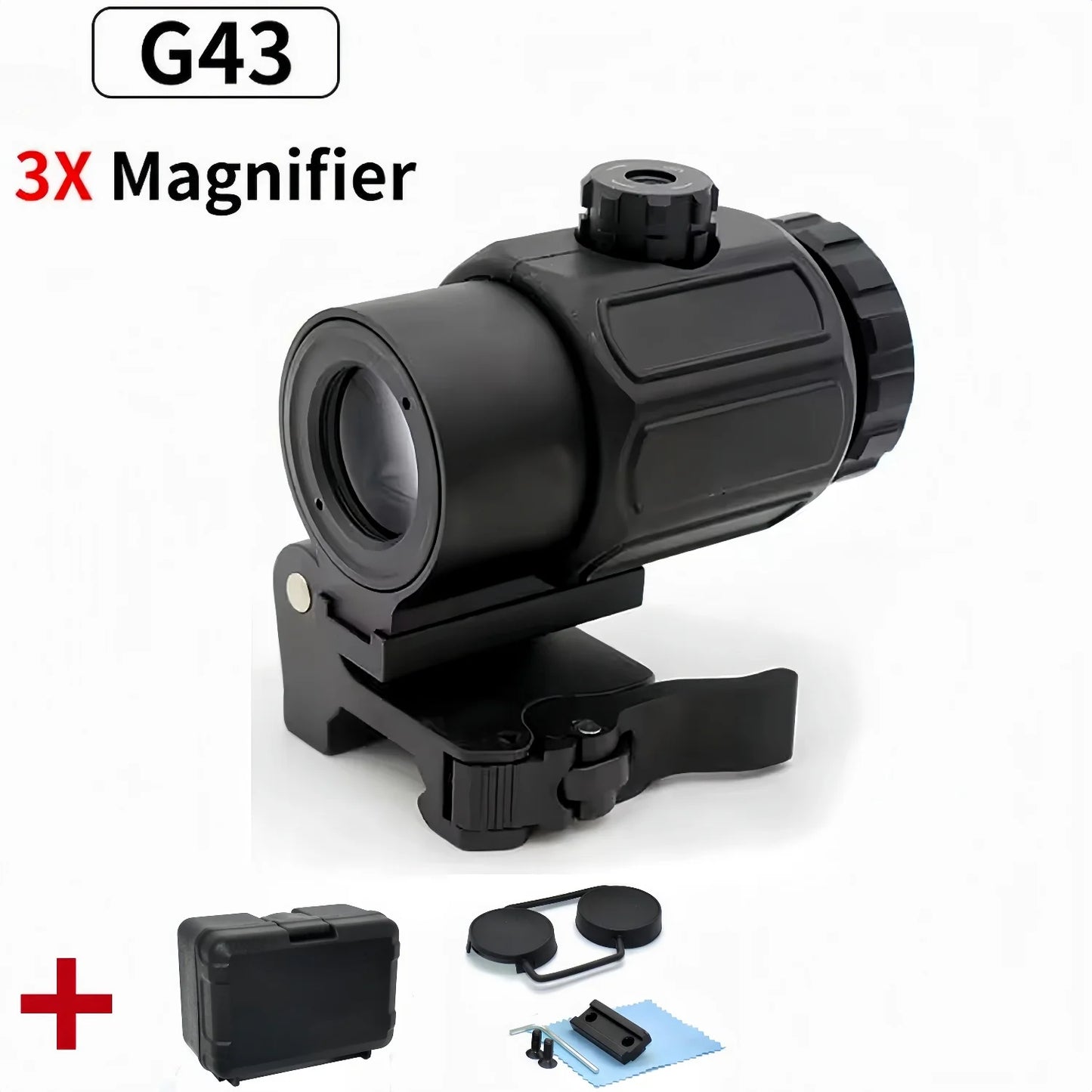 Tactical G33 G43 G45 Sight Fixed 3X 5X Magnifier Scope with Quick Disassembly and Flipping for Airsoft Hunting