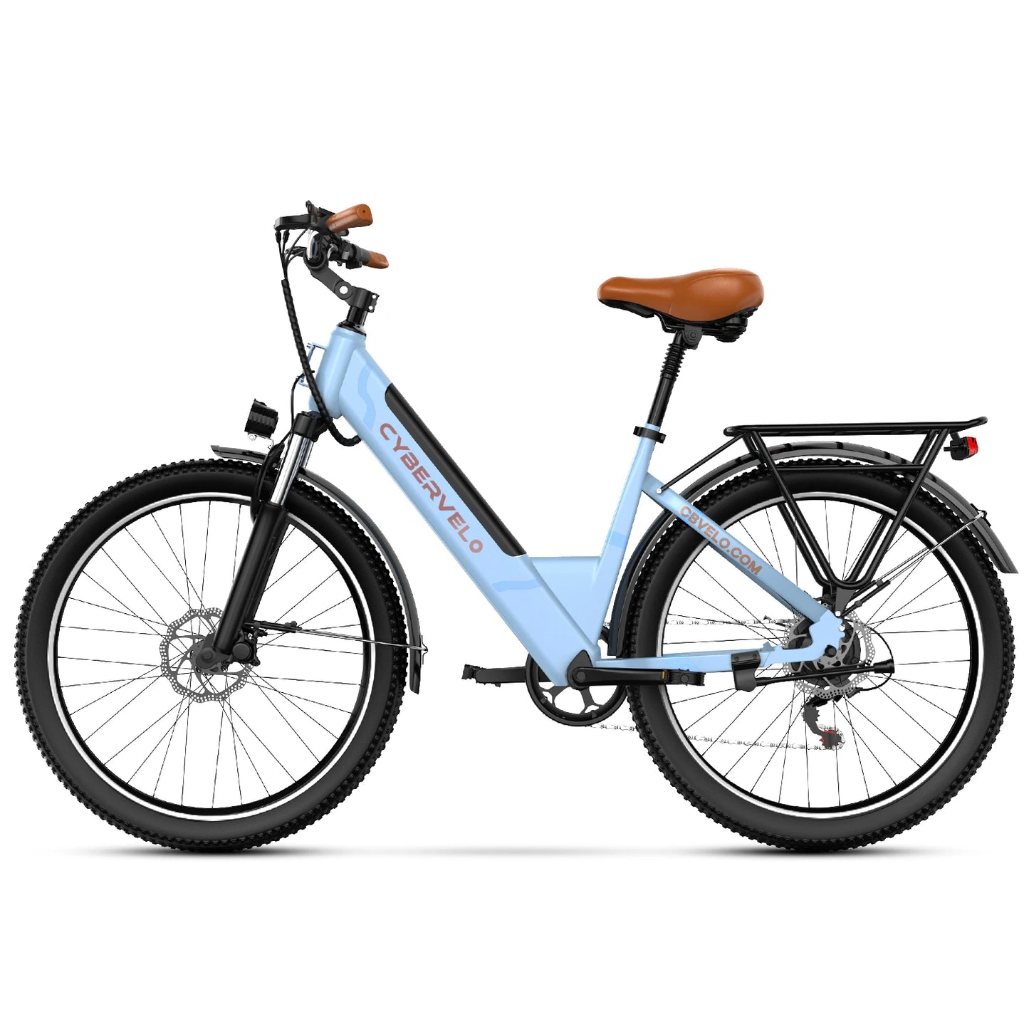 1000W Peak Electric Bike for Adults Cybervelo EK2 26" Step-Thru 14Ah Removable Battery 80Miles City Commuter Ebike