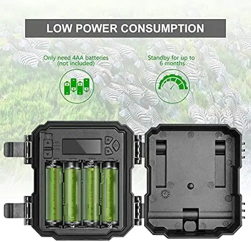 Mini Trail Camera 2 Pack 24MP 1080P HD Game Cam with 32GB SD Cards Waterproof Night Vision Outdoor Wildlife Monitoring