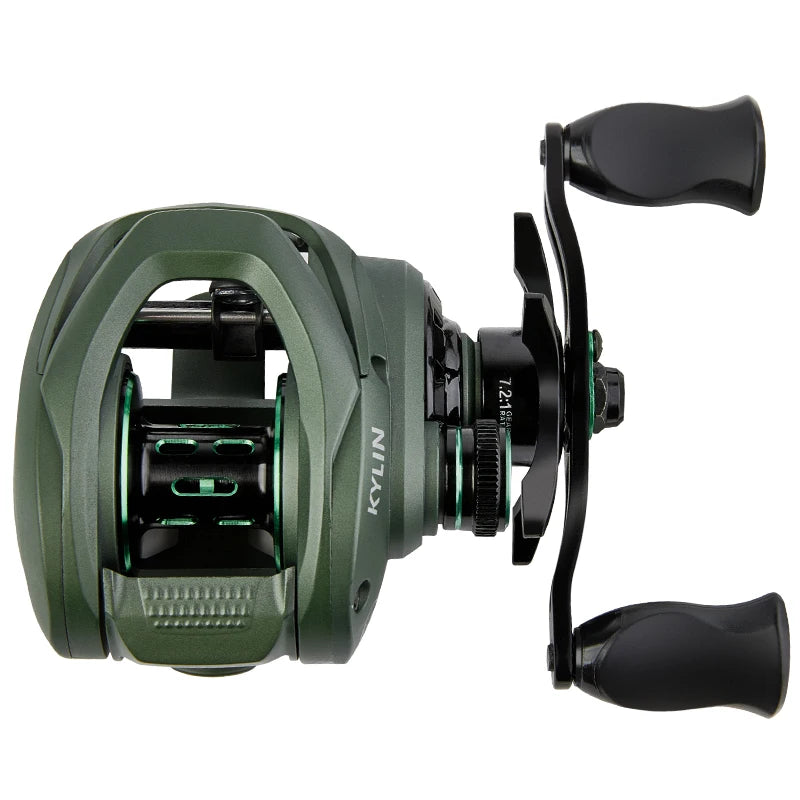 Baitcasting Fishing Reel 7.2:1 High Gear Ratio CNC Machined Spool, 8KG Max Drag Power Smooth Casting Baitcaster Reel for Freshwater Saltwater Bass Trout Fishing