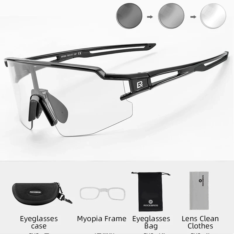 Cycling Glasses Photochromic Polarized Lens Bike Glasses UV400 Protection Eyewear Sunglasses MTB Road Bicycle Goggles