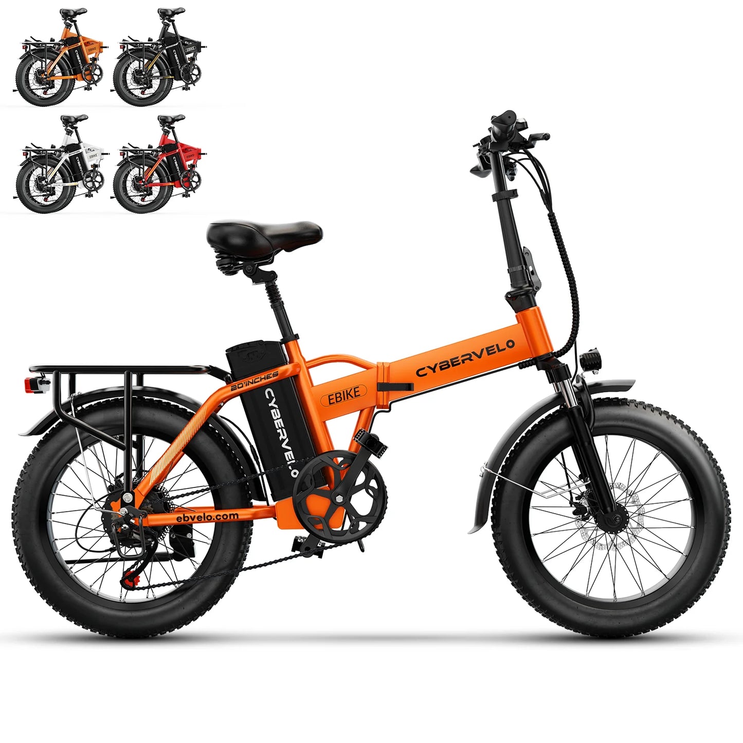 1000W Electric Bike for Adults  EK4 Folding 48V 20Ah 30+MPH 80Miles 20" Fat Tire 7-Speed Off Road E-bike