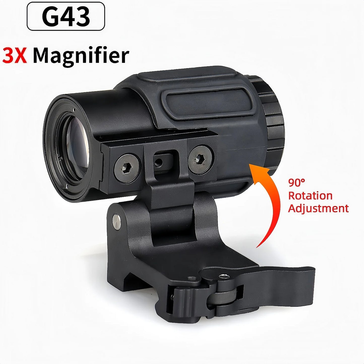 Tactical G33 G43 G45 Sight Fixed 3X 5X Magnifier Scope with Quick Disassembly and Flipping for Airsoft Hunting
