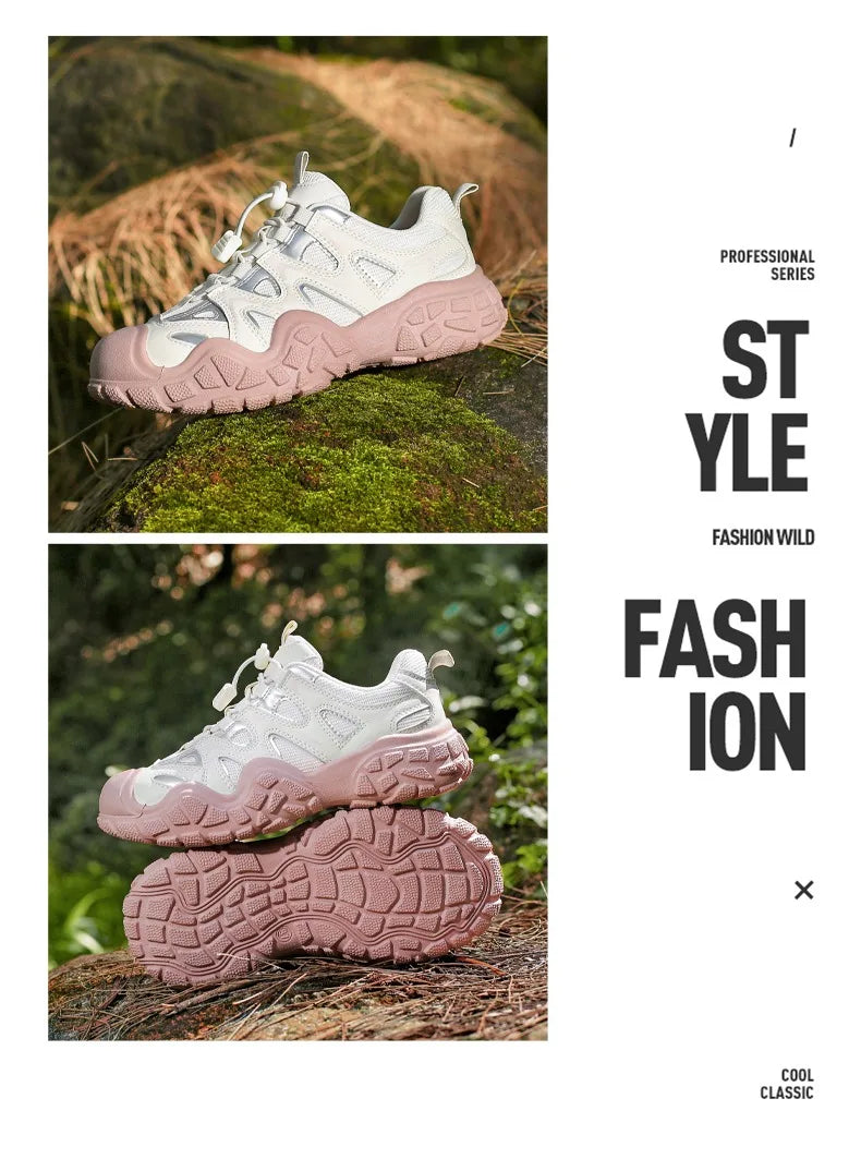 Hiking Shoes Women Anti-slip Low-top Outdoor Sports Shoes Women Lace-up Comfortable Soft Breathable Casual Sneakers Women Shoes