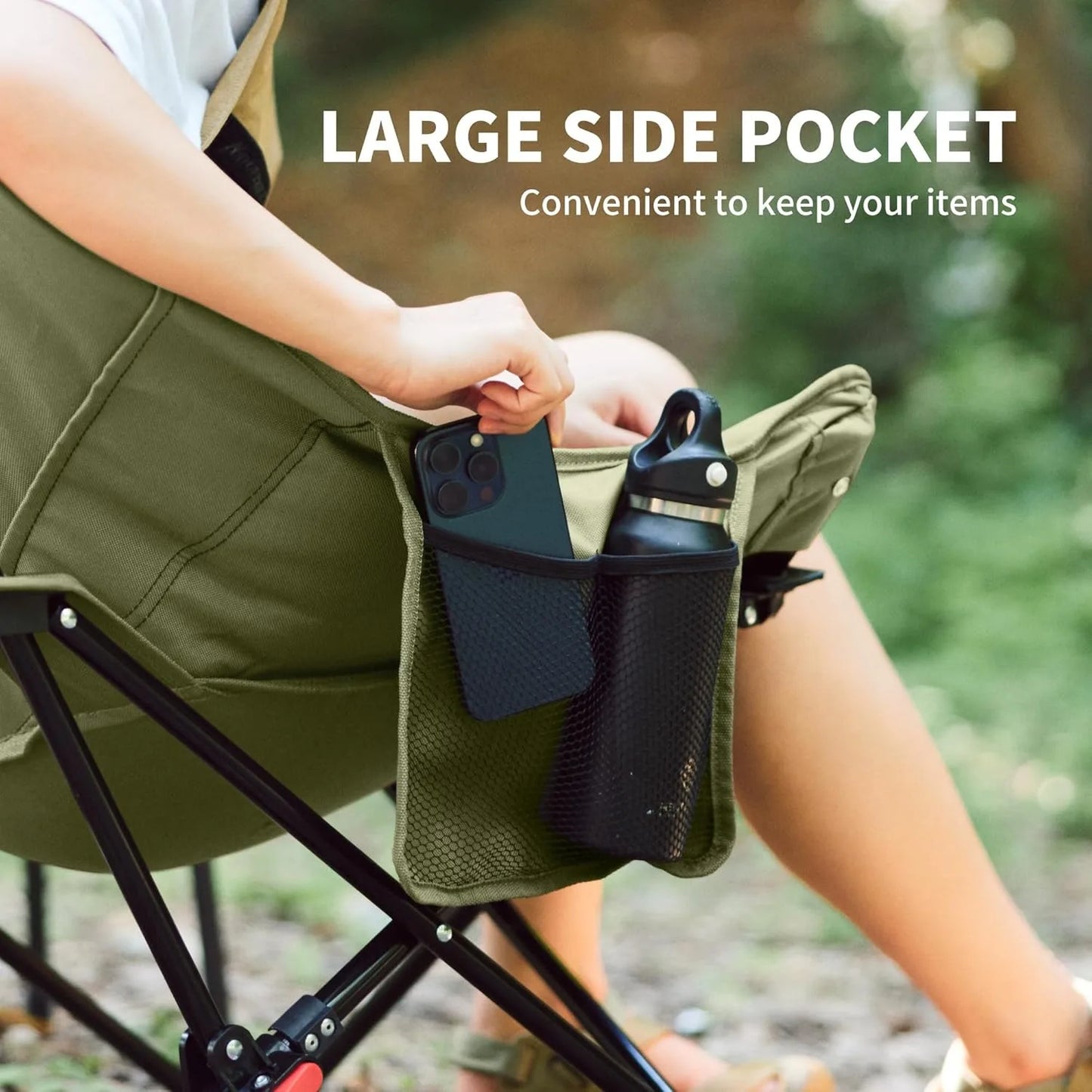 High Back Moon Chair Camping Outdoor Fishing Folding Gather Adjustable Lounge Chair Portable Picnic Leisure Seat
