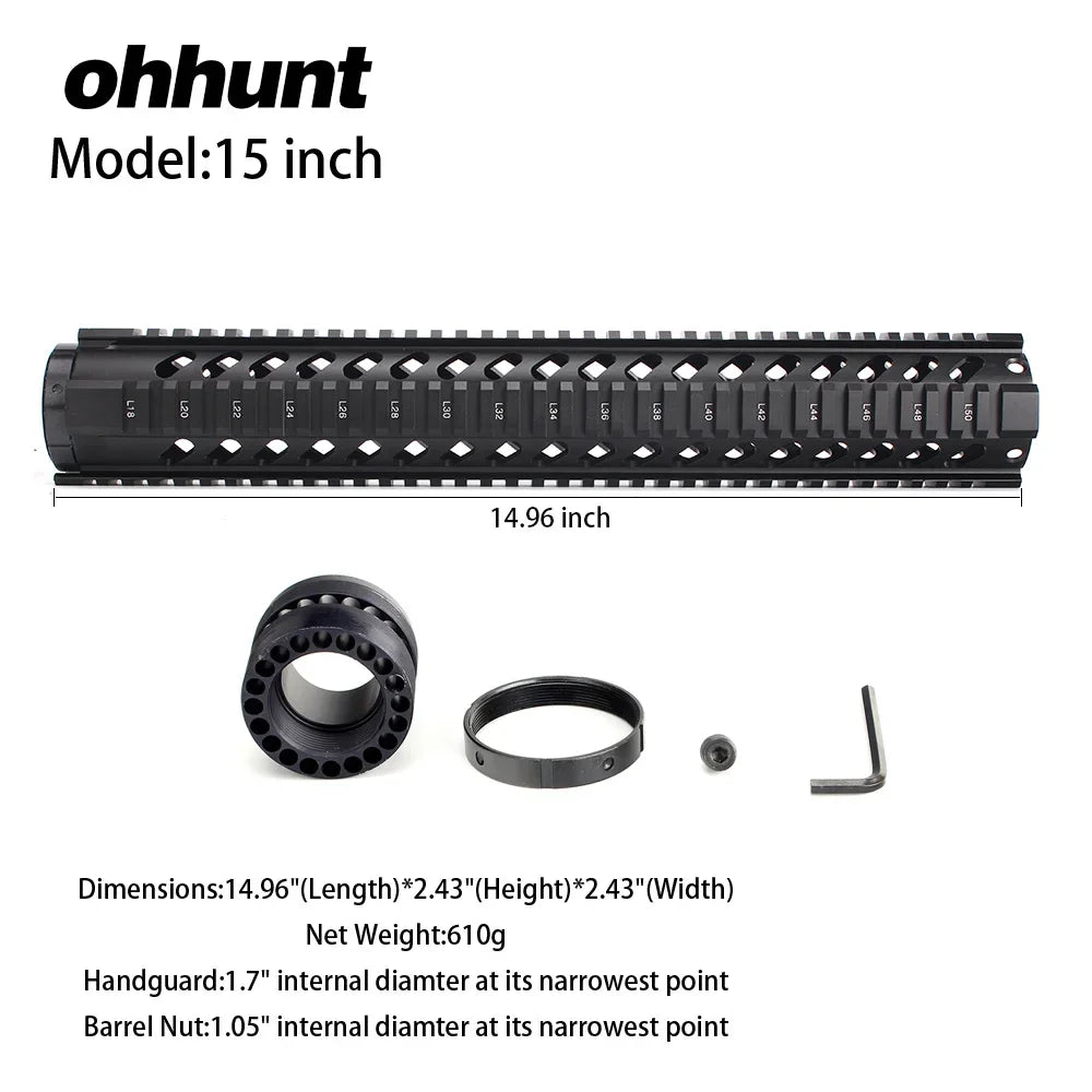 Hunting 4" 7" 10" 12" 15" Free Float M4 AR15 M16 Mount Picatinny