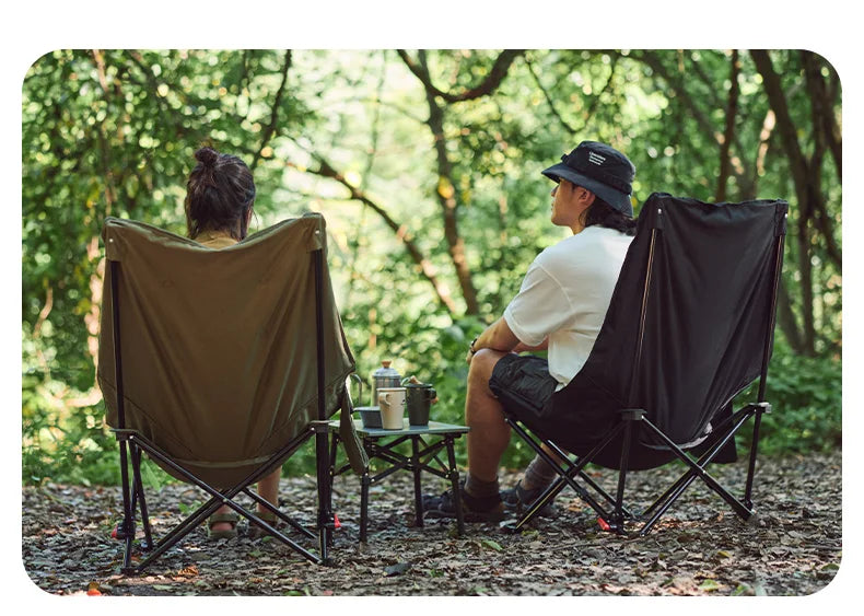 High Back Moon Chair Camping Outdoor Fishing Folding Adjustable Lounge Chair Portable Picnic Garden Leisure Seat