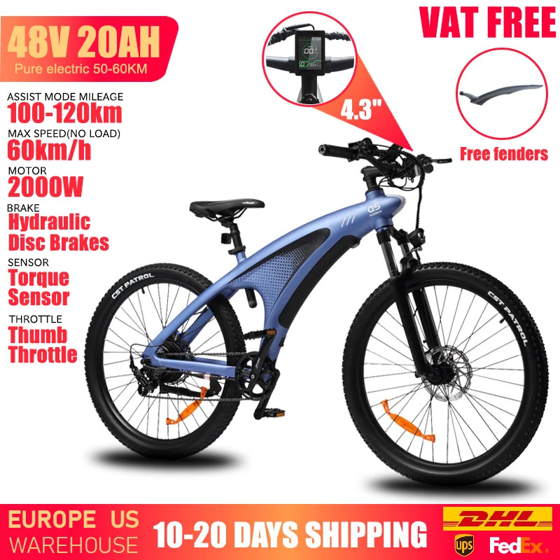 Q5 Electric Bikes for Adults 1000W 48V 13AH Ebikes E Bikes Electric Bicycles 50km/h Electric Dirt Bike Electric E Bikes