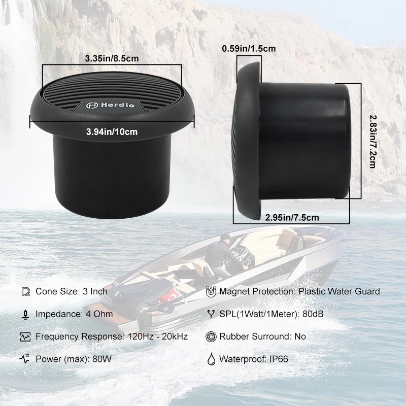140W Two-Way Marine Waterproof Stereo Mini Speaker System Is Applicable To ATV UTV Motorcycle Outdoor