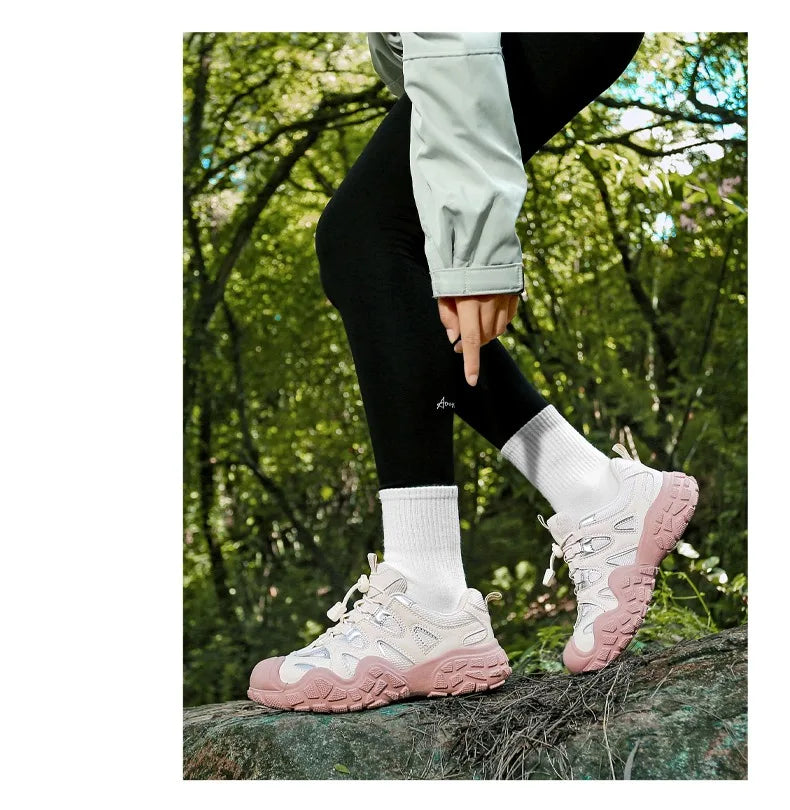 Hiking Shoes Women Anti-slip Low-top Outdoor Sports Shoes Women Lace-up Comfortable Soft Breathable Casual Sneakers Women Shoes