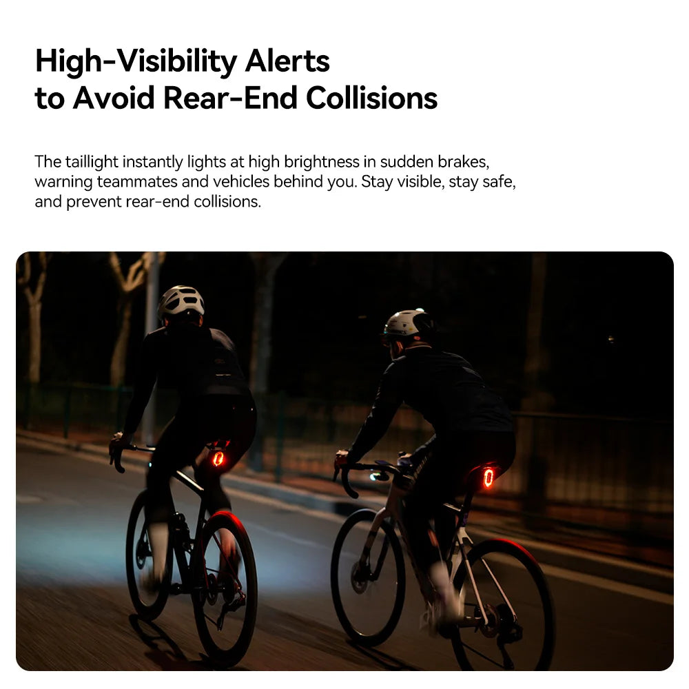 Radar Tail Light with Brake Alert IPX7 Waterproof Daytime Running Lamp for Road Cycling Bike Safety
