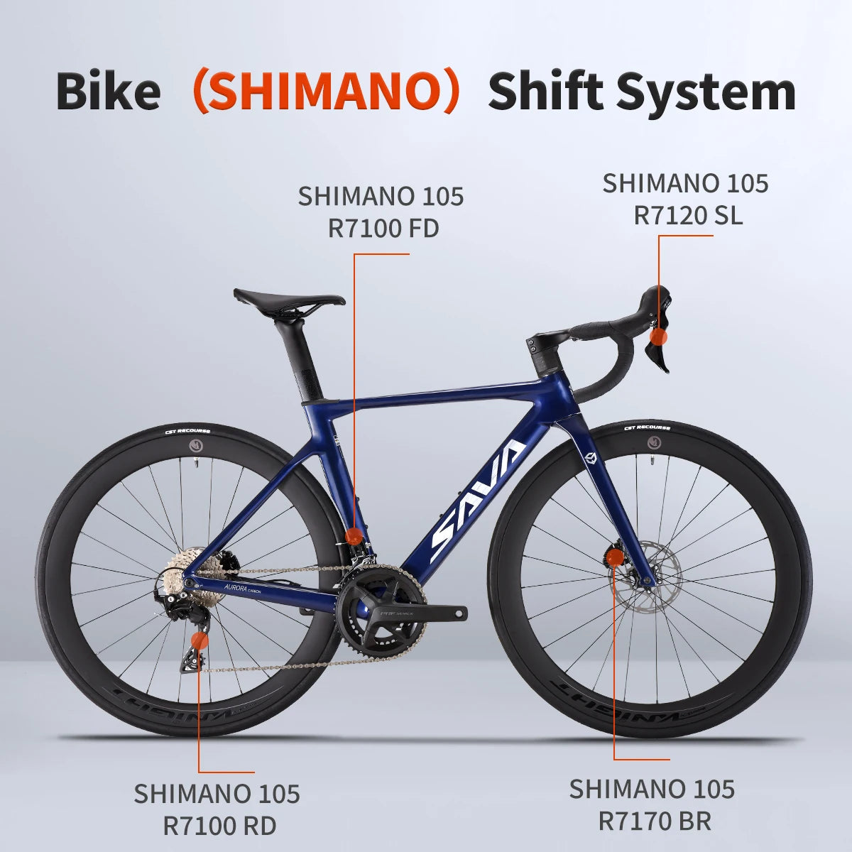 A7L Pro Carbon Fiber Road Bike, 700C Adult Racing Model, Equipped with Shimano 105 R7120 Groupset, 24-Speed Hydraulic Brake
