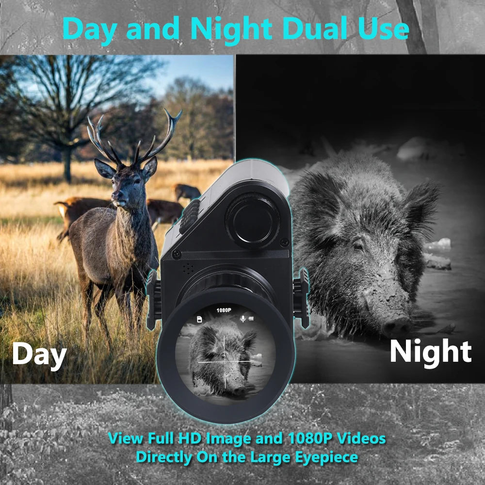 Digital Night Vision Riflescope 940nm IR Scope Sight Monocular 5X Zoom HD 1080P Video Photo 300m Night Vision for Hunting