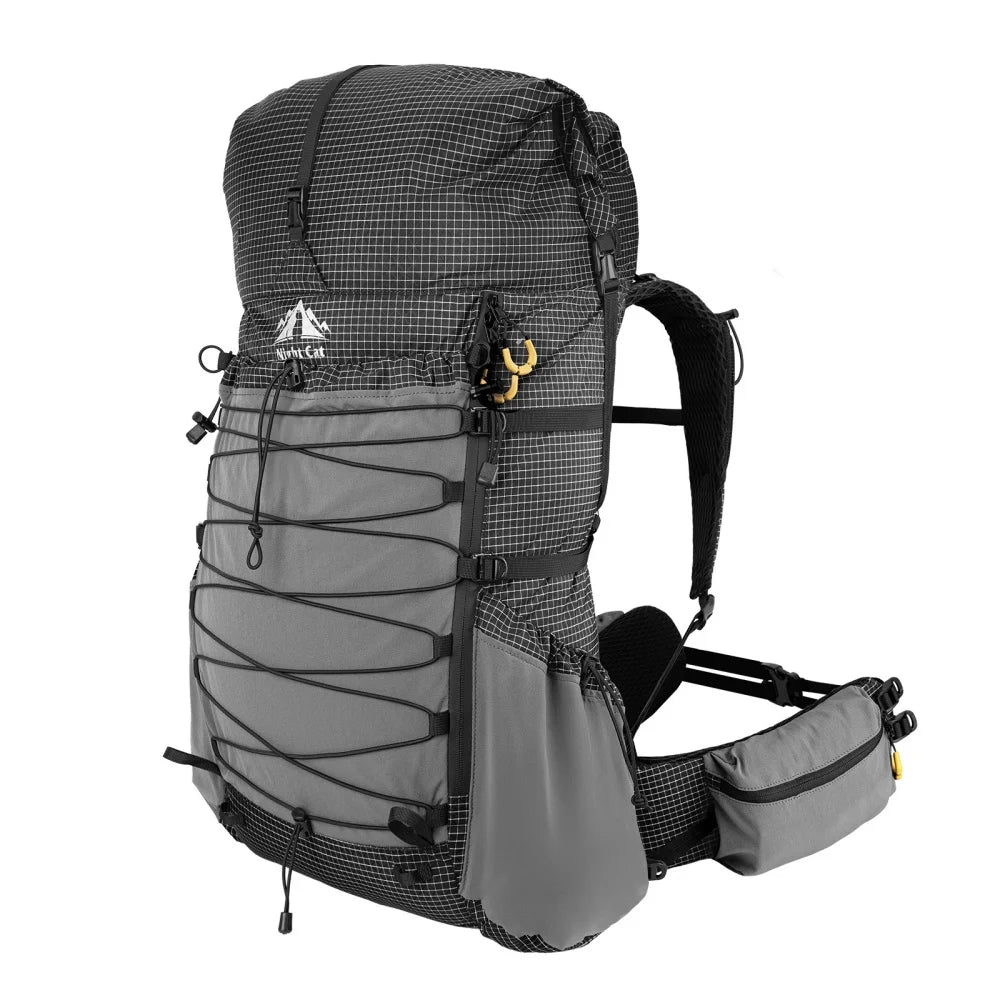 Internal-frame Hiking Backpcack: 50L / 60L / 70L Roll Top Lightweight Travel Backpack with Rain Cover for Men Women Hiking Camping Backpacking